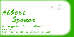 albert szomor business card